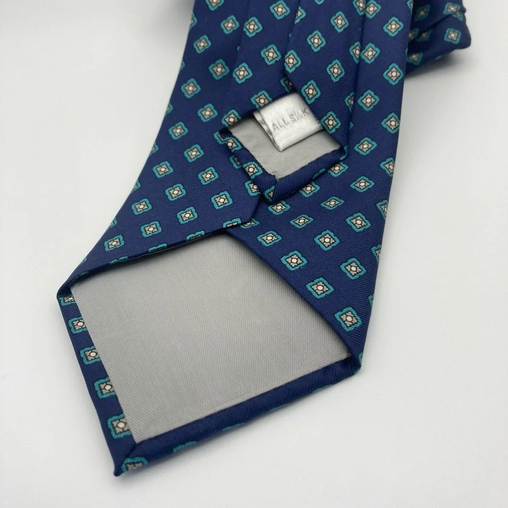 TJW BLUE EXECUTIVE SILK DESIGNER MENS‎ NECK TIE Classic Length